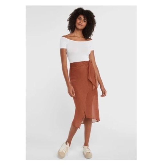 J.O.A. Striped High/Low Midi Skirt - Picture 8 of 10